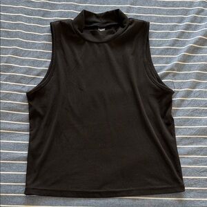 Elegant Black Mock Neck Sleeveless Top